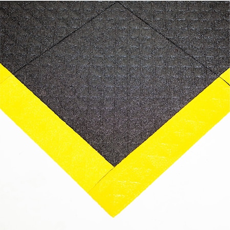 Grit Mat, Black Tiles / Yellow Border, 44 Inch L X 44 Inch W, Recycled PVC, Silicon Carbide